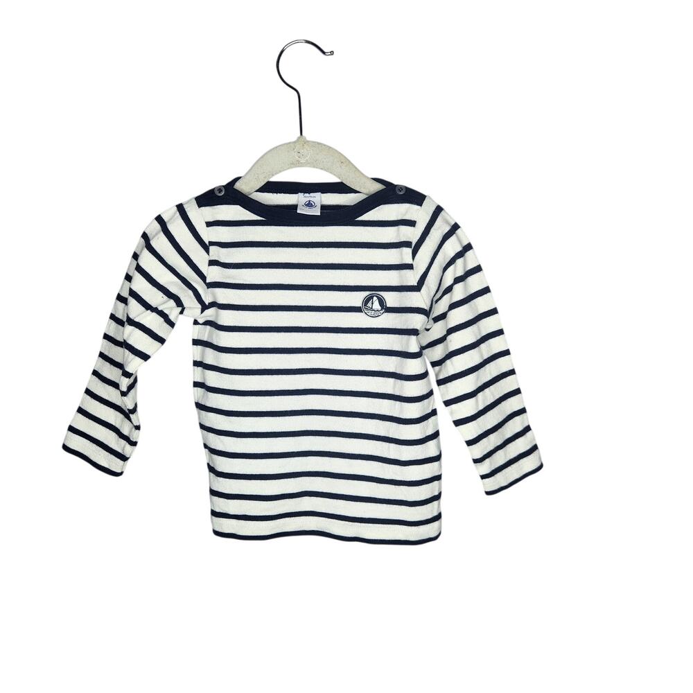 Petit Bateau Breton Stripe Top Blue White Nautical Classic Coastal 3T